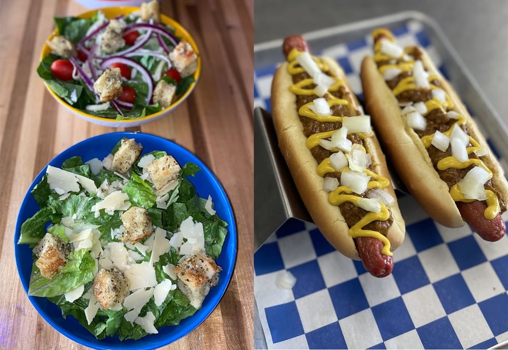 (1) CONEY AND A SALAD