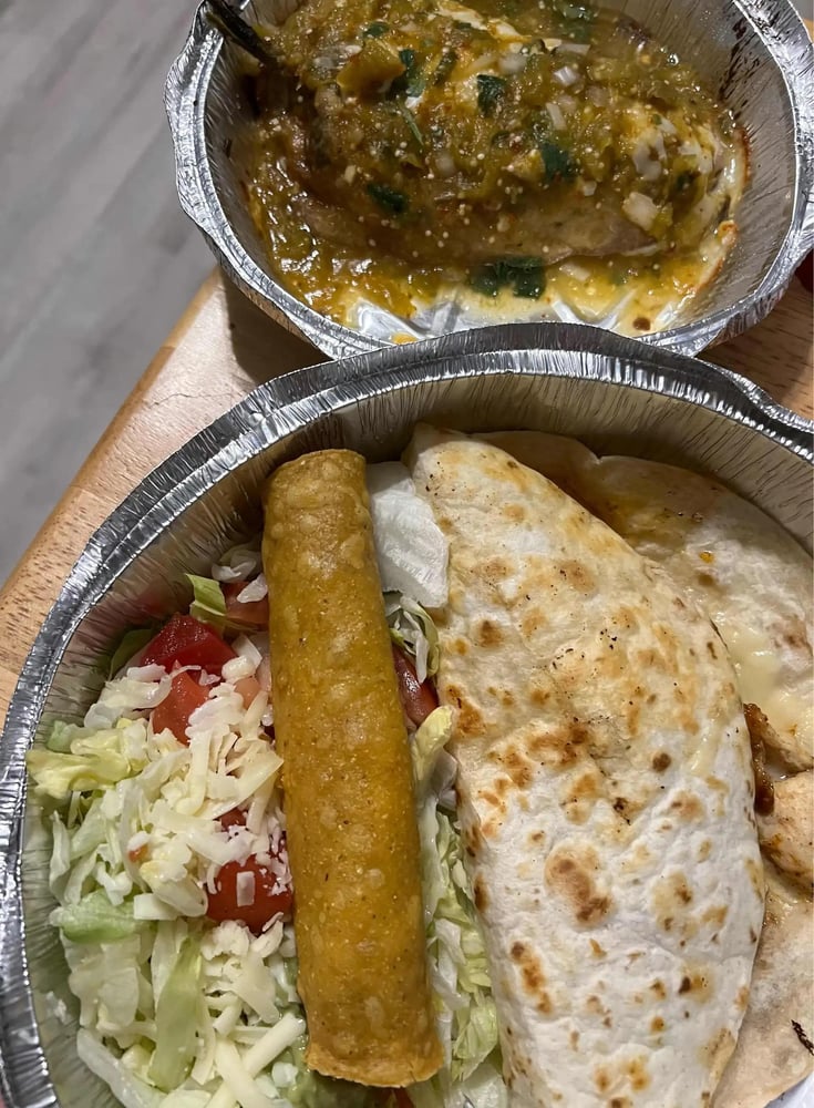 Grilled Chicken Quesadilla, Flauta & Chile Relleno