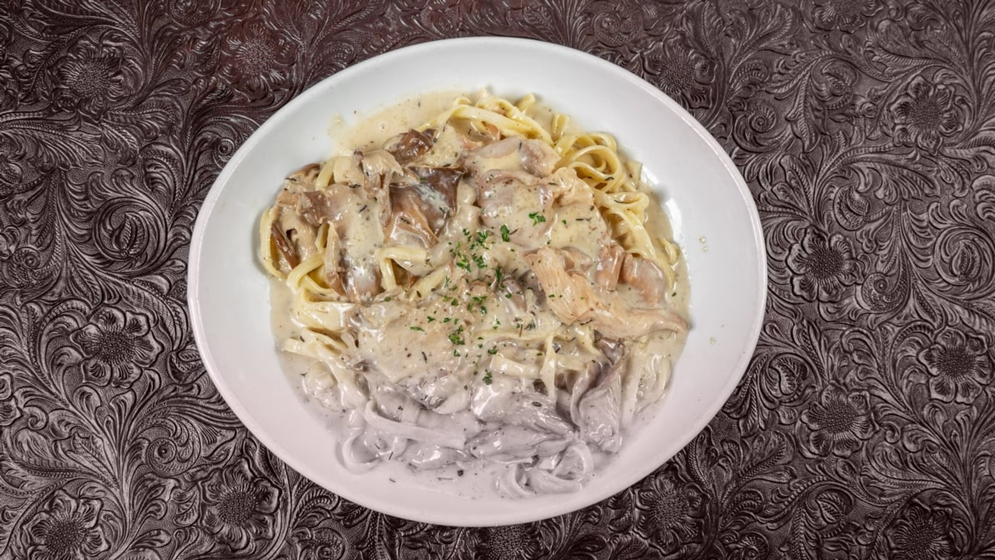 Pasta with Wild Mushroom Cream Sauce