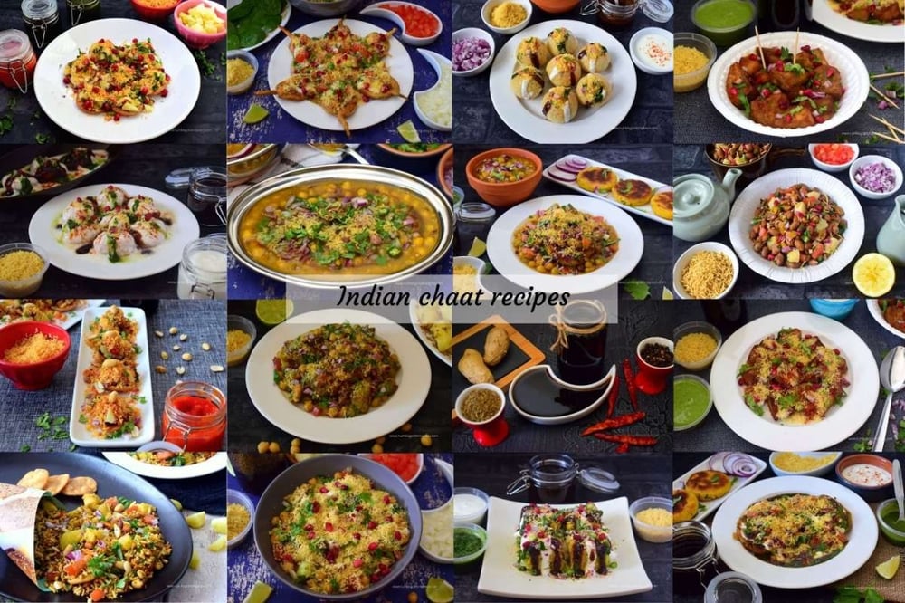 Golden Chaat (Samosa Chaat, Aloo Tikki, Papri Chaat)