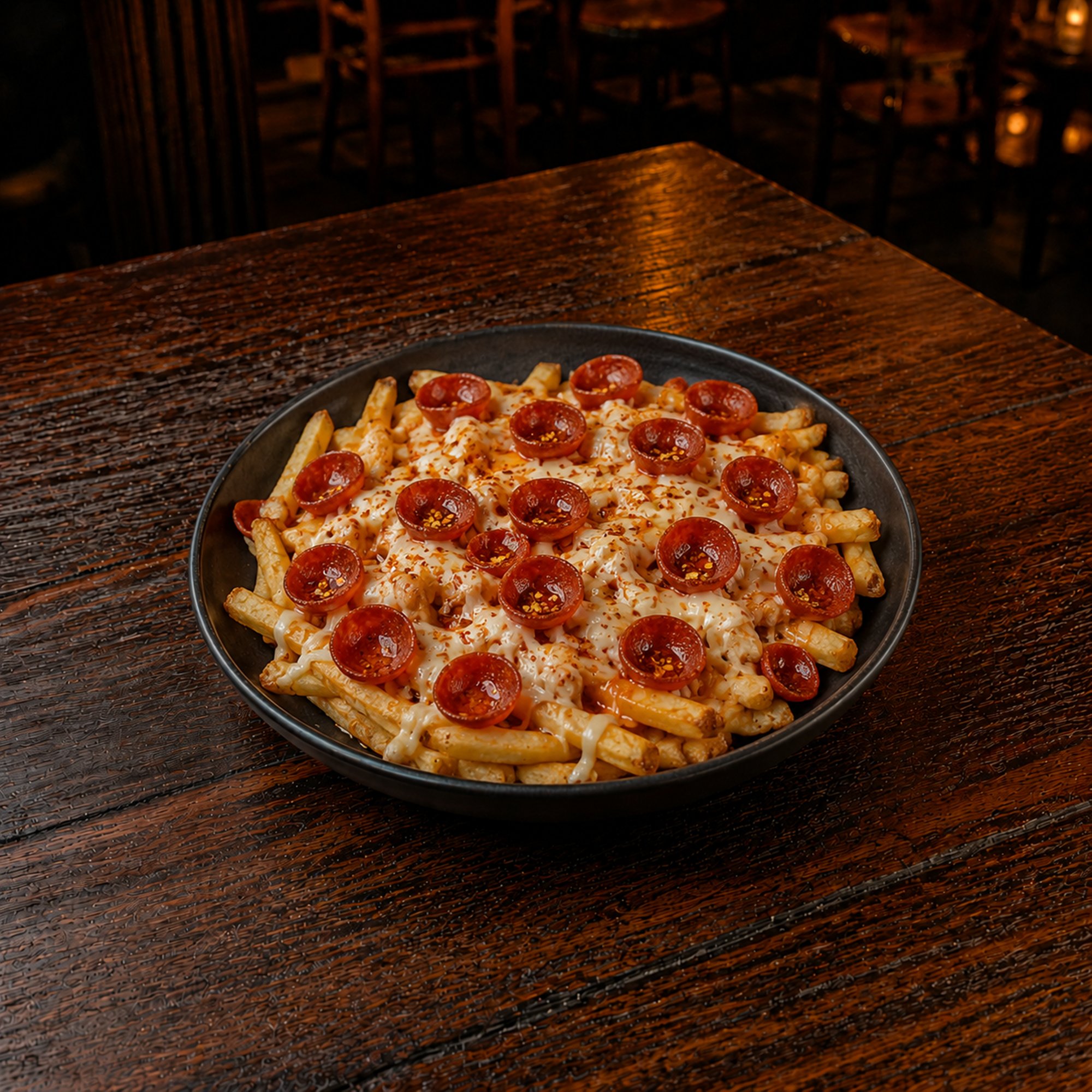 Spicy Hot Honey Pepperoni Loaded Fries