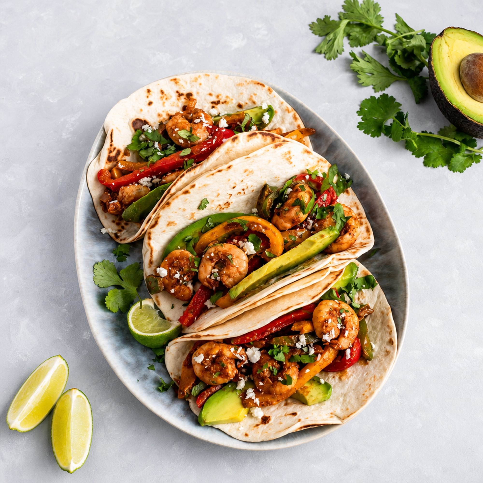 White Shrimp Fajitas