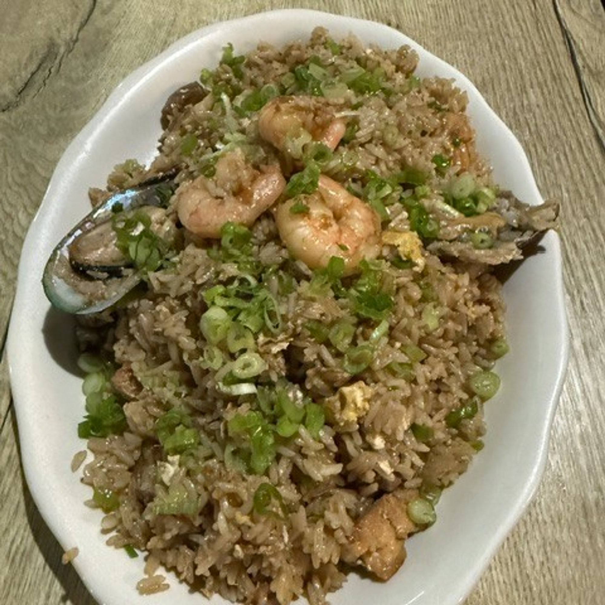 Arroz Chaufa with Seafood