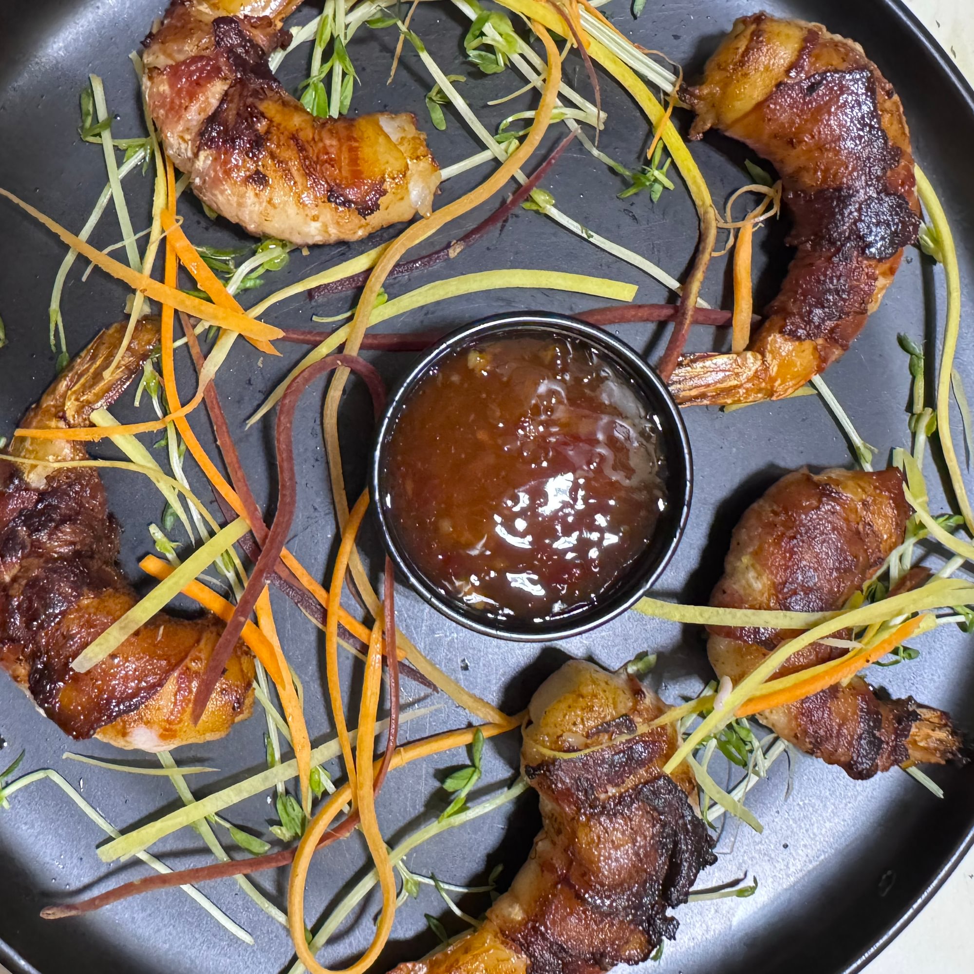 Camarones Con Tocineta