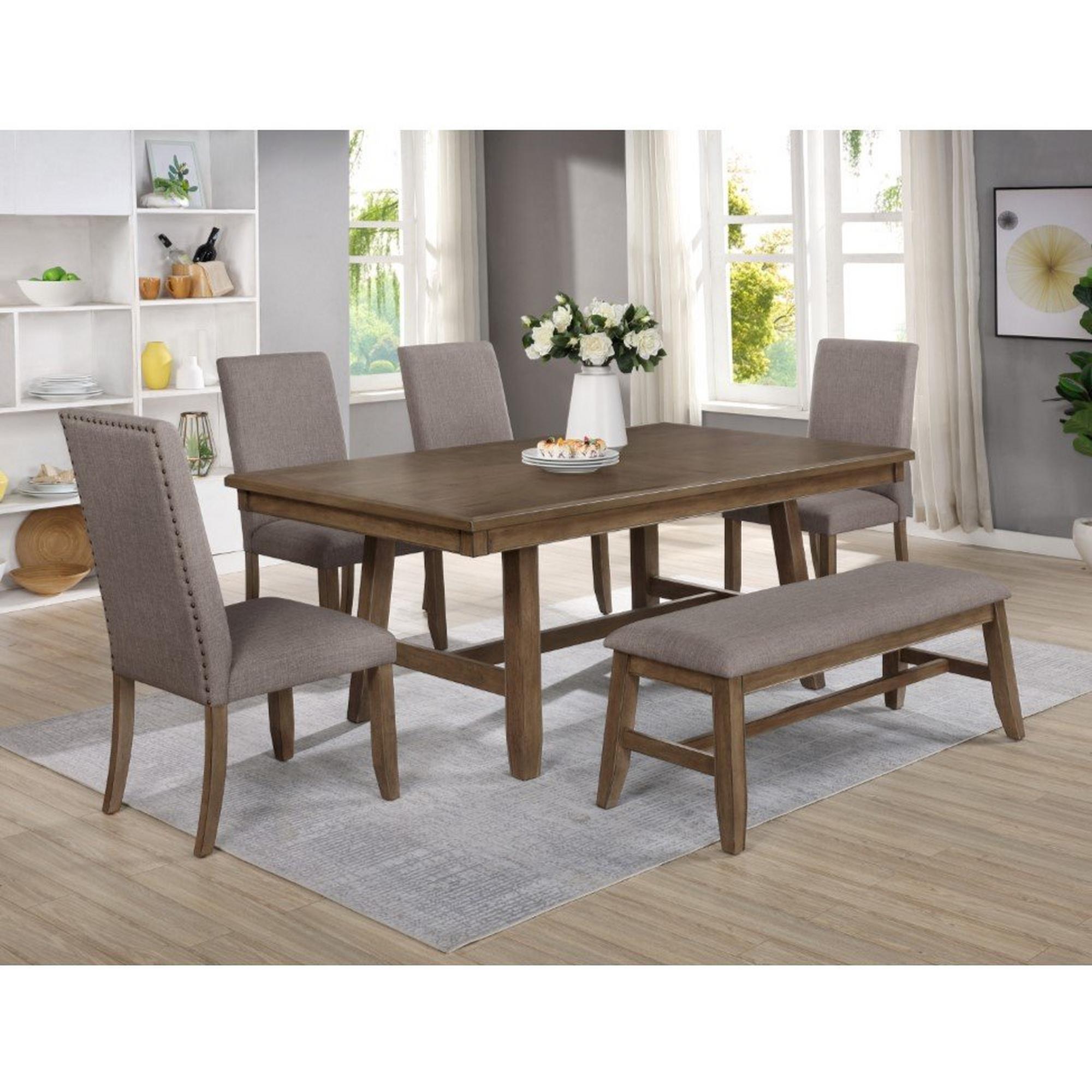 6-Piece Manning Dining Set with 4 Chairs & Bench