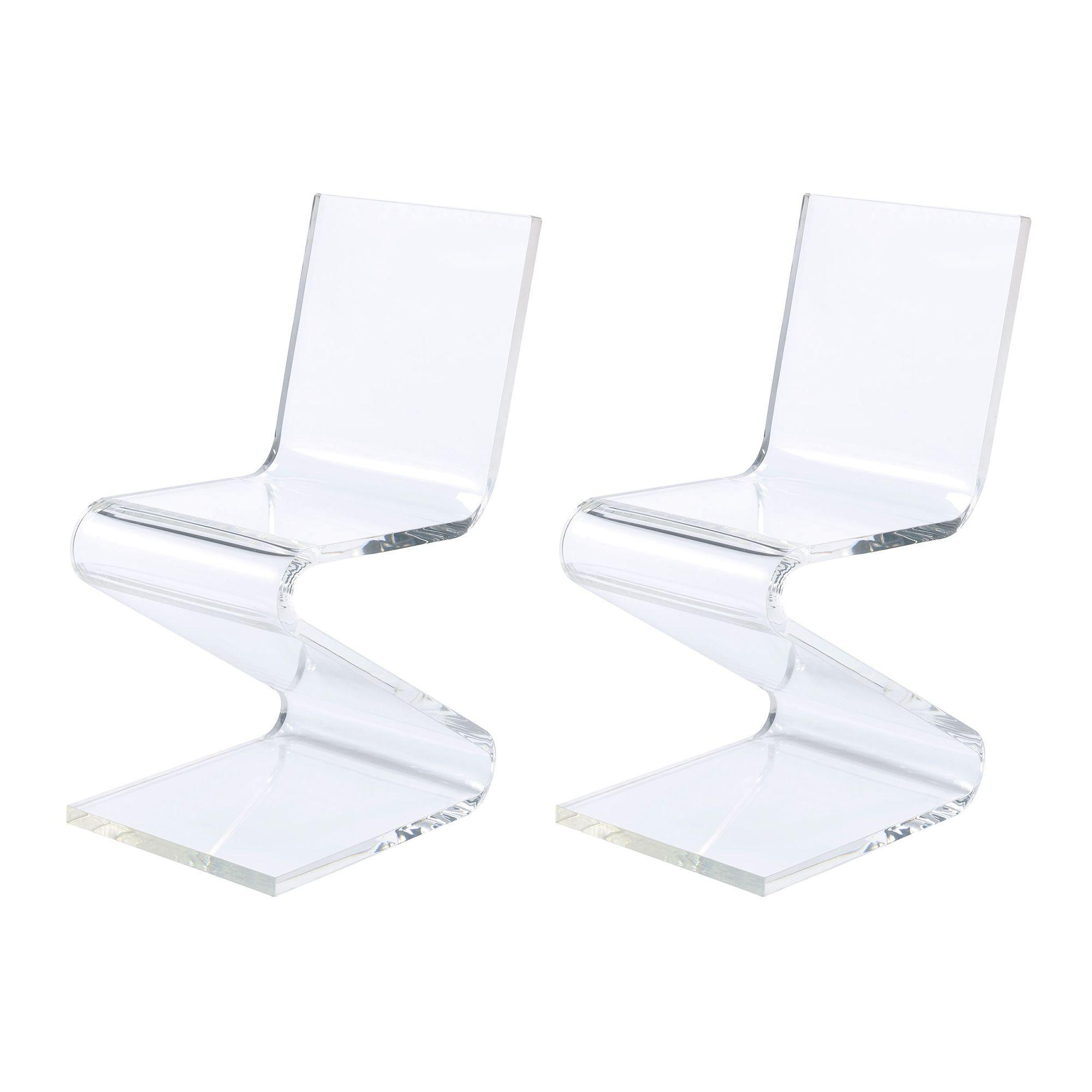 Set of 2 Iris Acrylic Z -Chairs - Clear