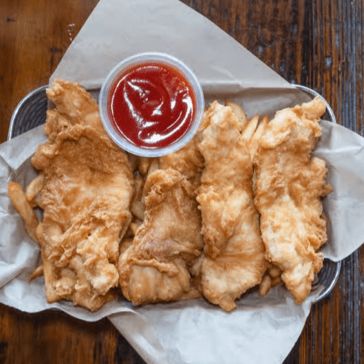 Hand Battered Chicken Strips & Fries