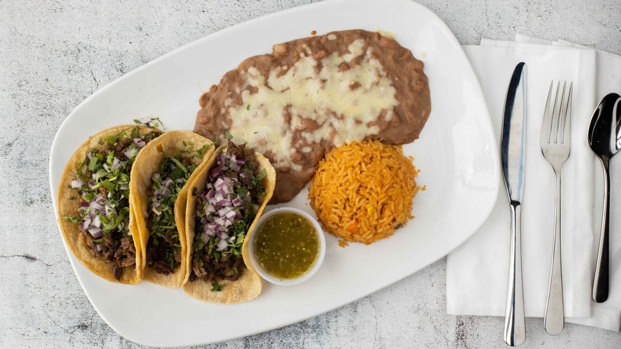 Street Tacos With Rice & Beans