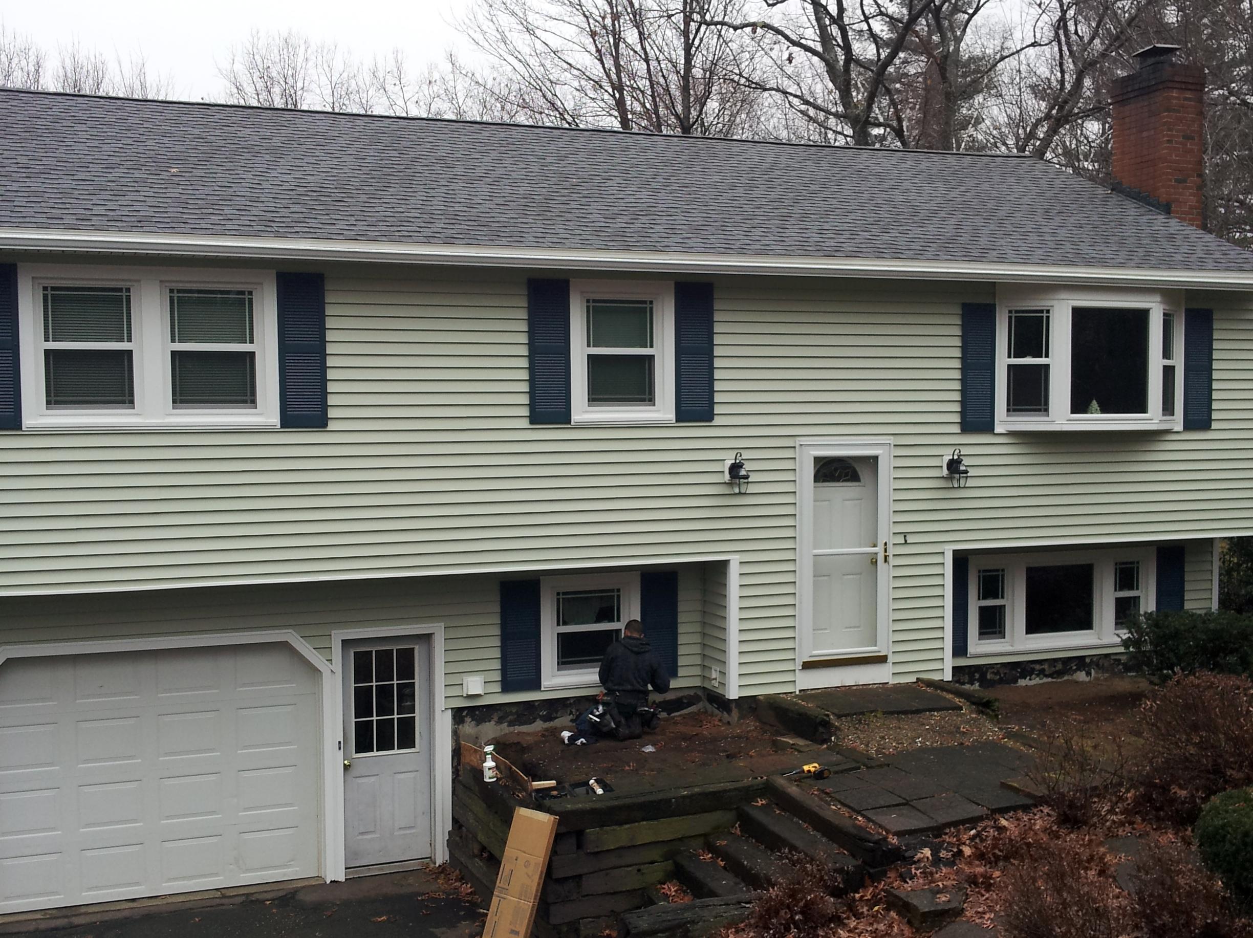 For asphalt singles we used GAF Timberline Lifetime Architectural Shingles, & we used Certainteed Monogram Vinyl Siding and Simonton Double Pained Windows.