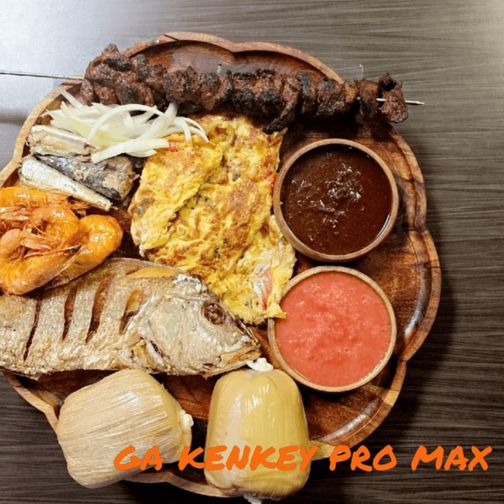 Ga Kankey Pro Max Platter Eggs, shrimps, chofi, kabobs,