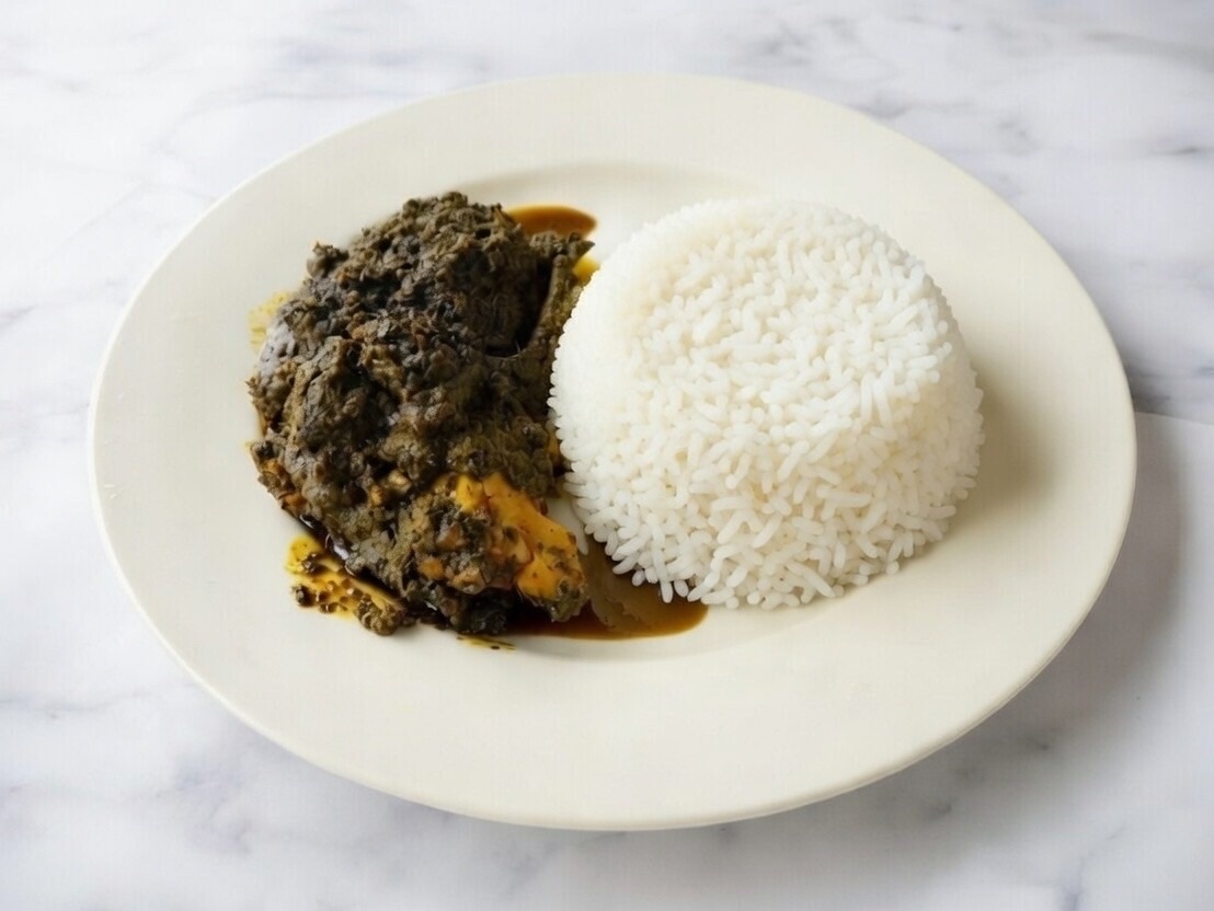 Cassava Leaf Served with Rice