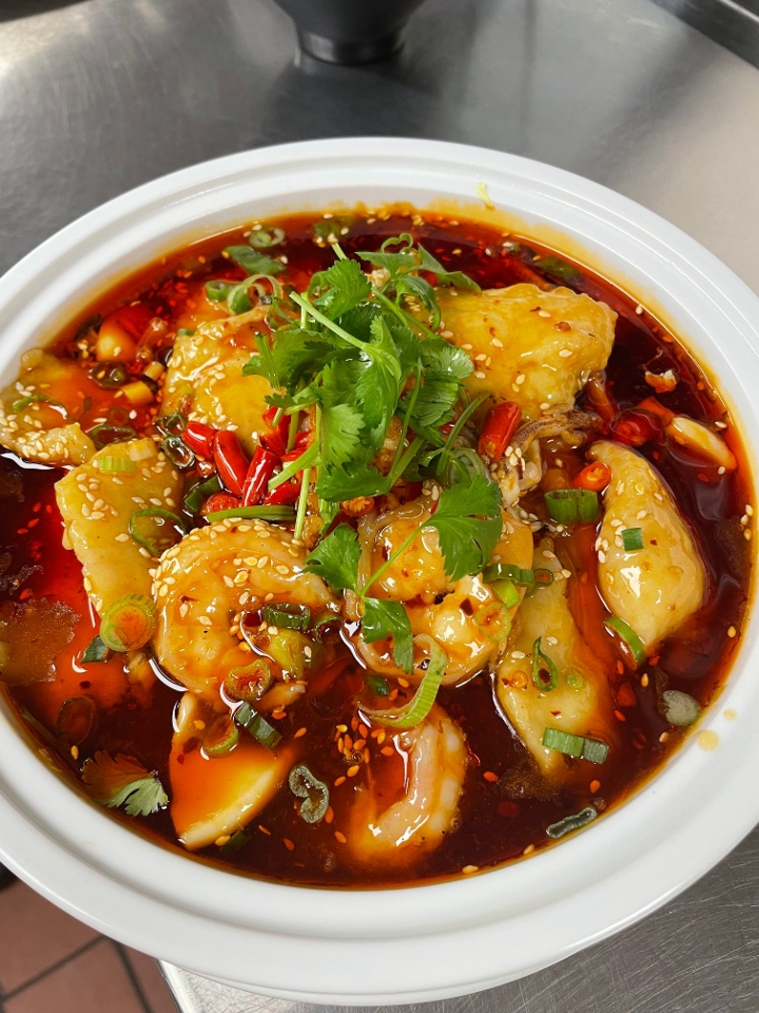 Seafoods in Cilli Oil