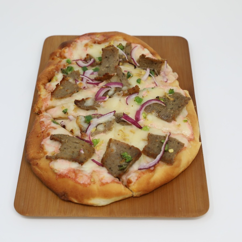Spicy Beef Lamb Kabob Naan Pizza
