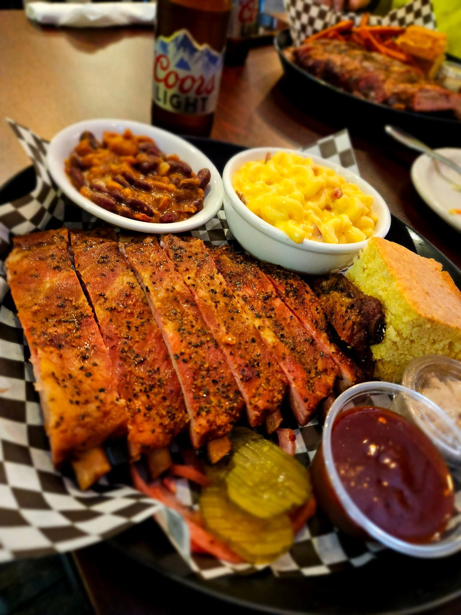 1/2 Rack Smoked Pork Rib Plate