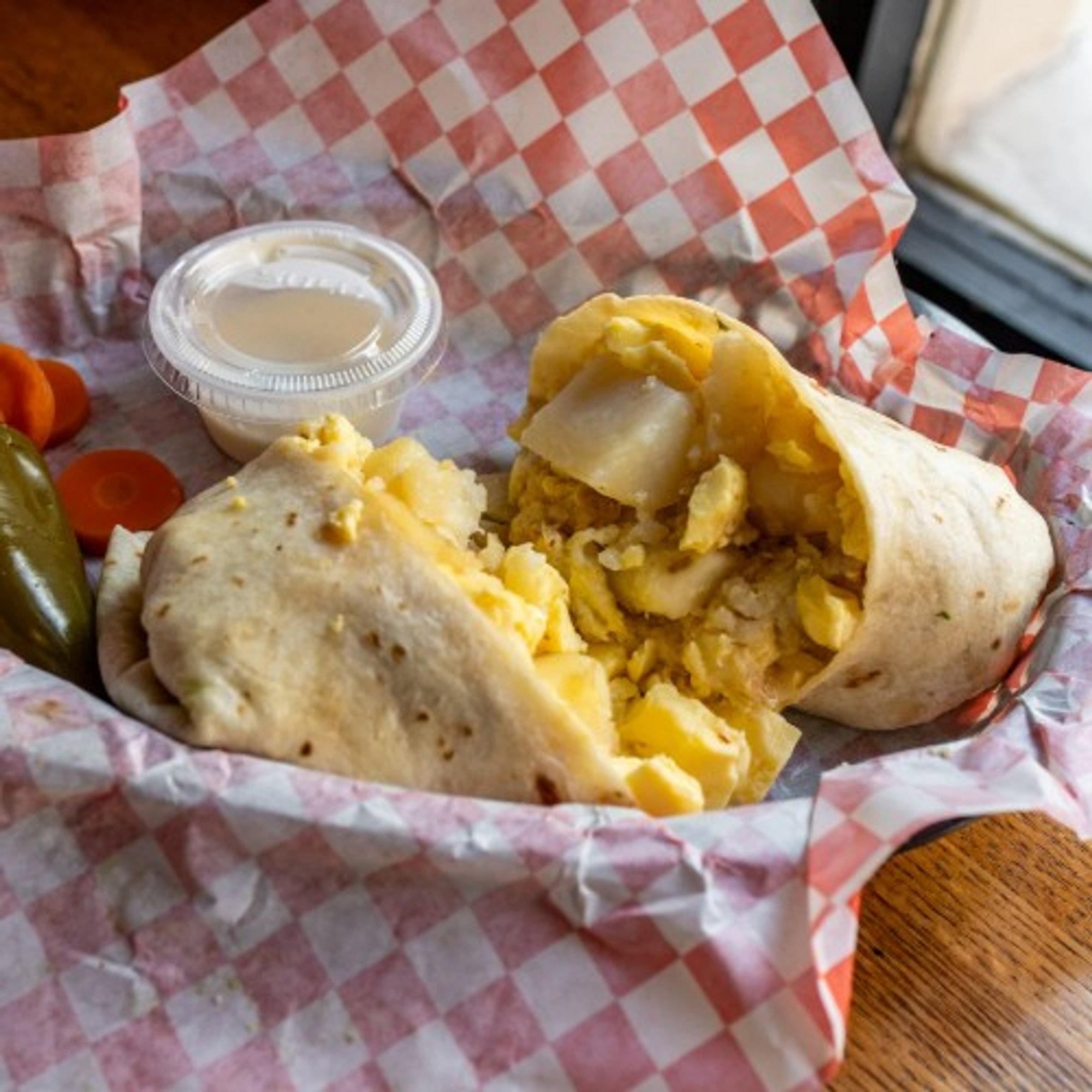Breakfast Burrito Eggs, Potato & Cheese