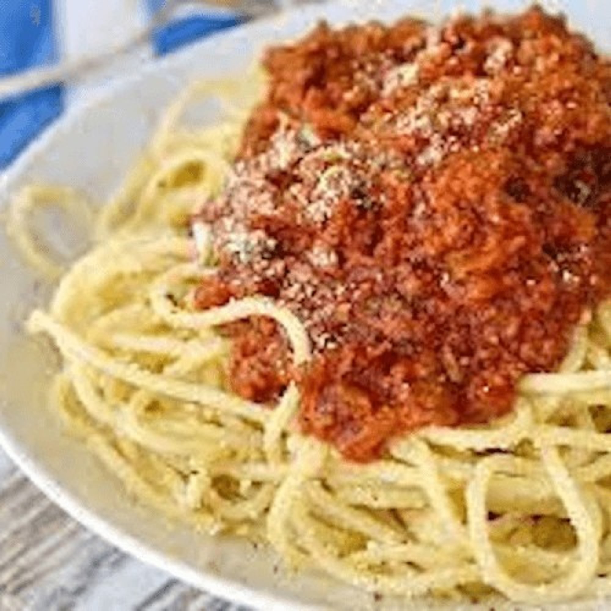 Side of Pasta With Meat Sauce