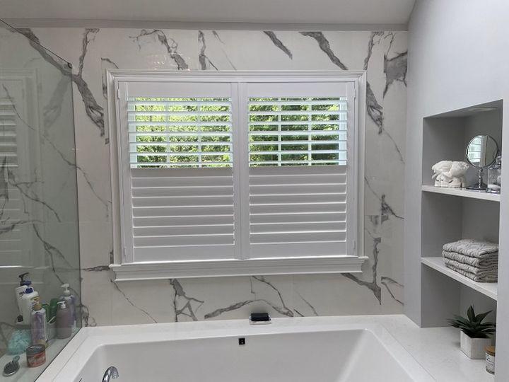 Bring new life to your master bathroom with elegant Composite Shutters. Our expert installation team is always prepared to do flawless work. Take a look at this installation they did in Phillipsburg, NJ.  BudgetBlindsPhillipsburg  CompositeShutters  MoistureResistantShutters  PhillipsburgNJ  FreeCon