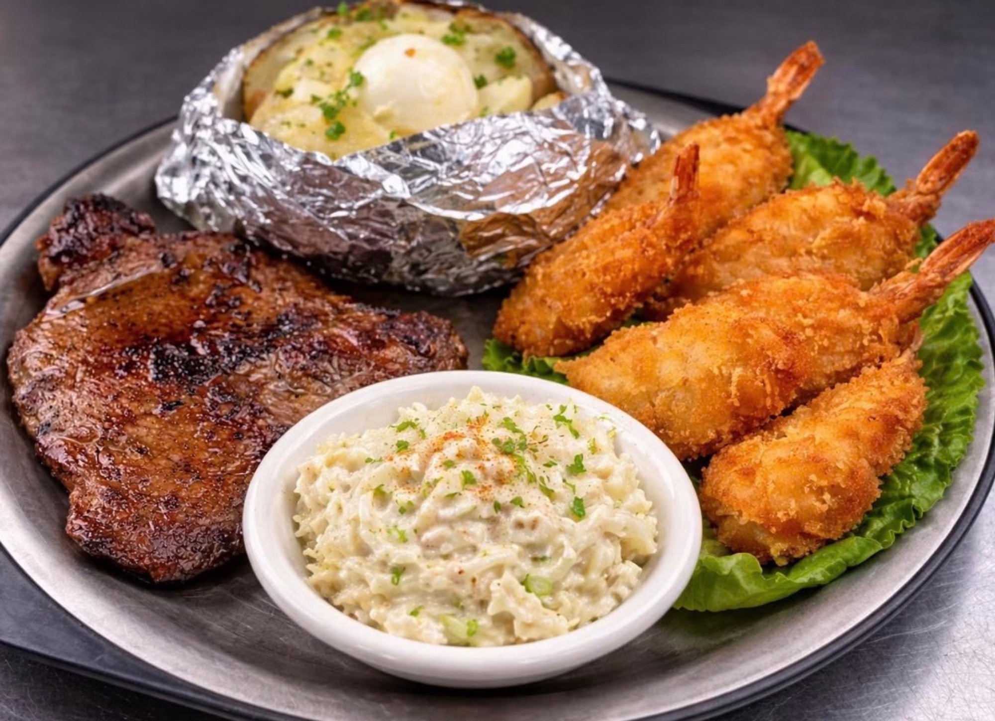 8oz Sirloin & 1/2 Dozen Shrimp