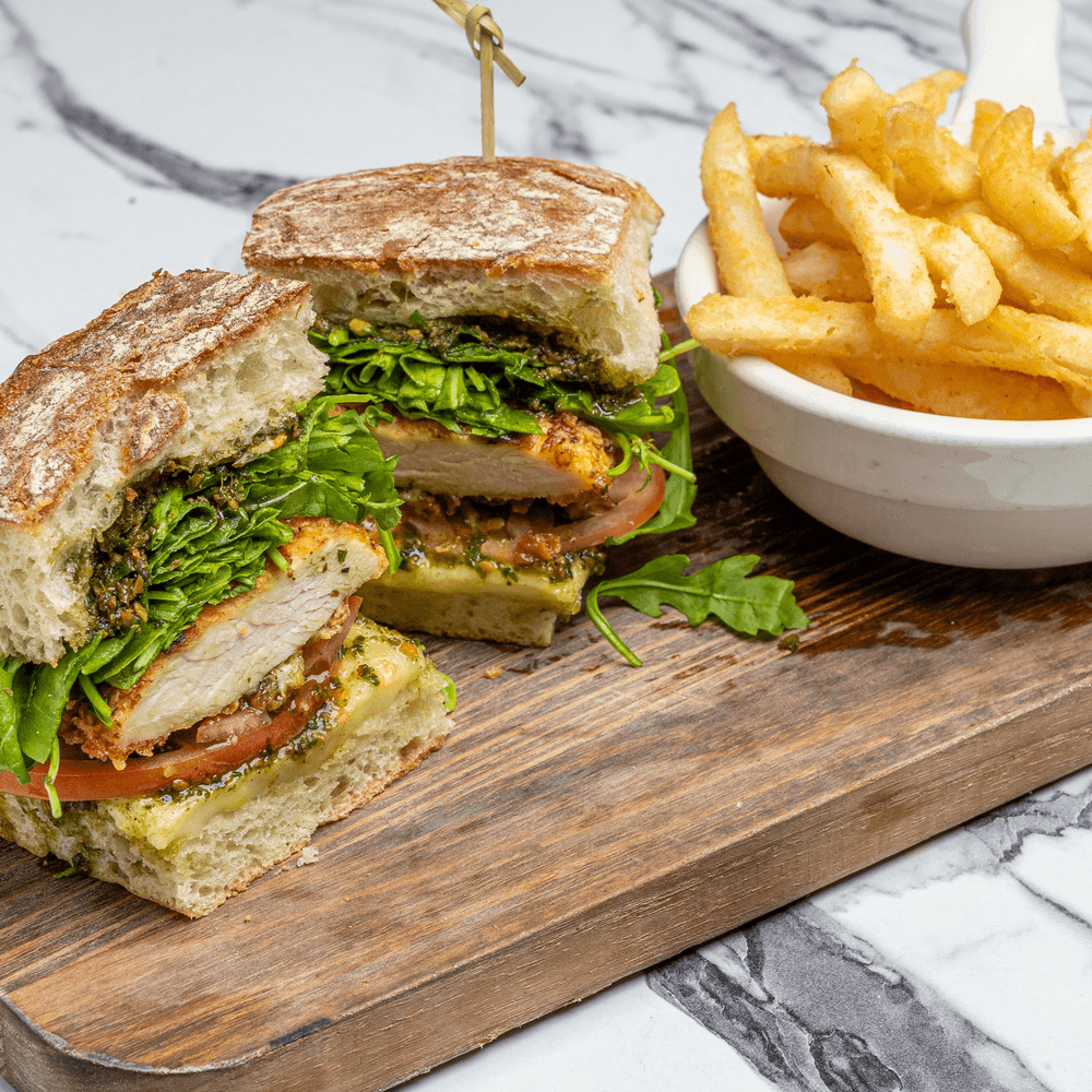 Pesto Fried Chicken Sandwich