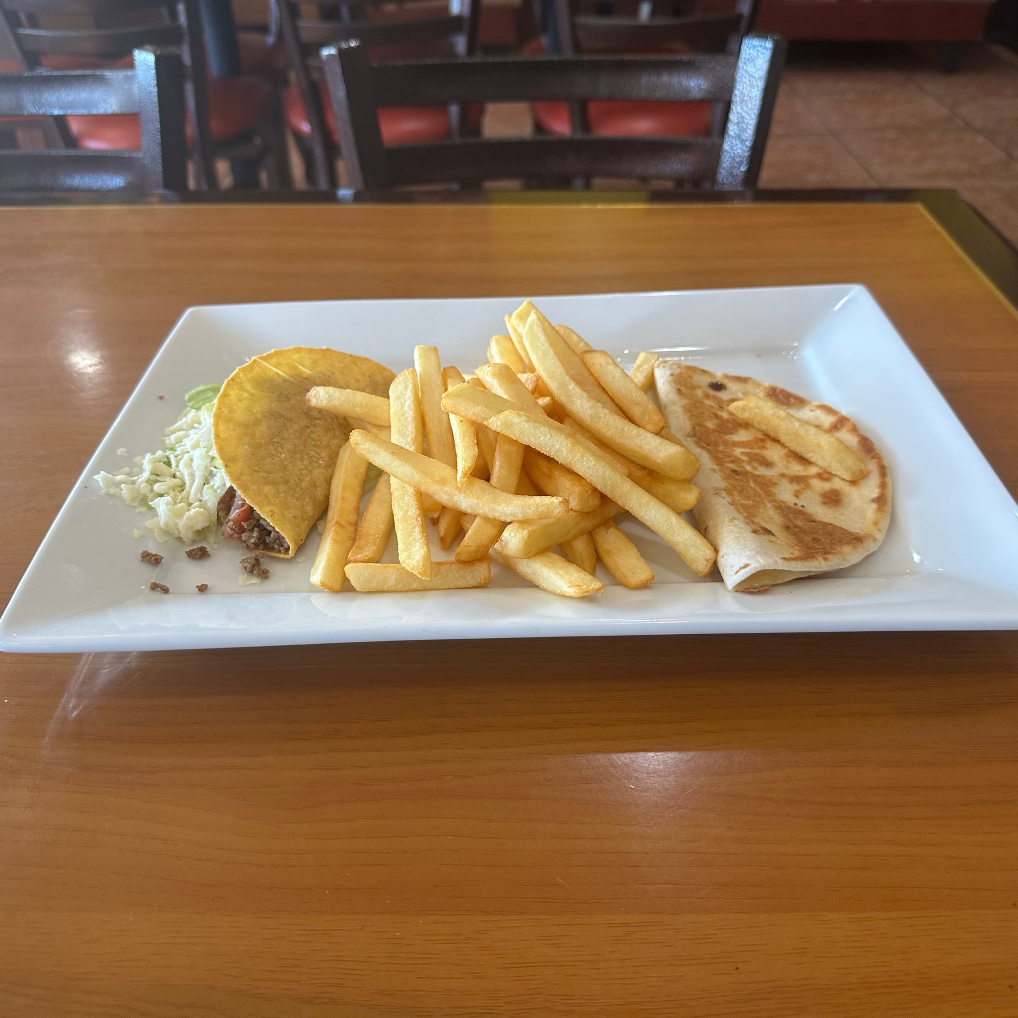 #3 Kid's Quesadilla, Fries & Taco