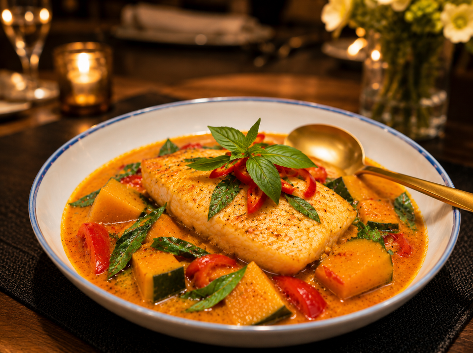 Thai Harvest Pumpkin Sea Bass Curry 🌶️