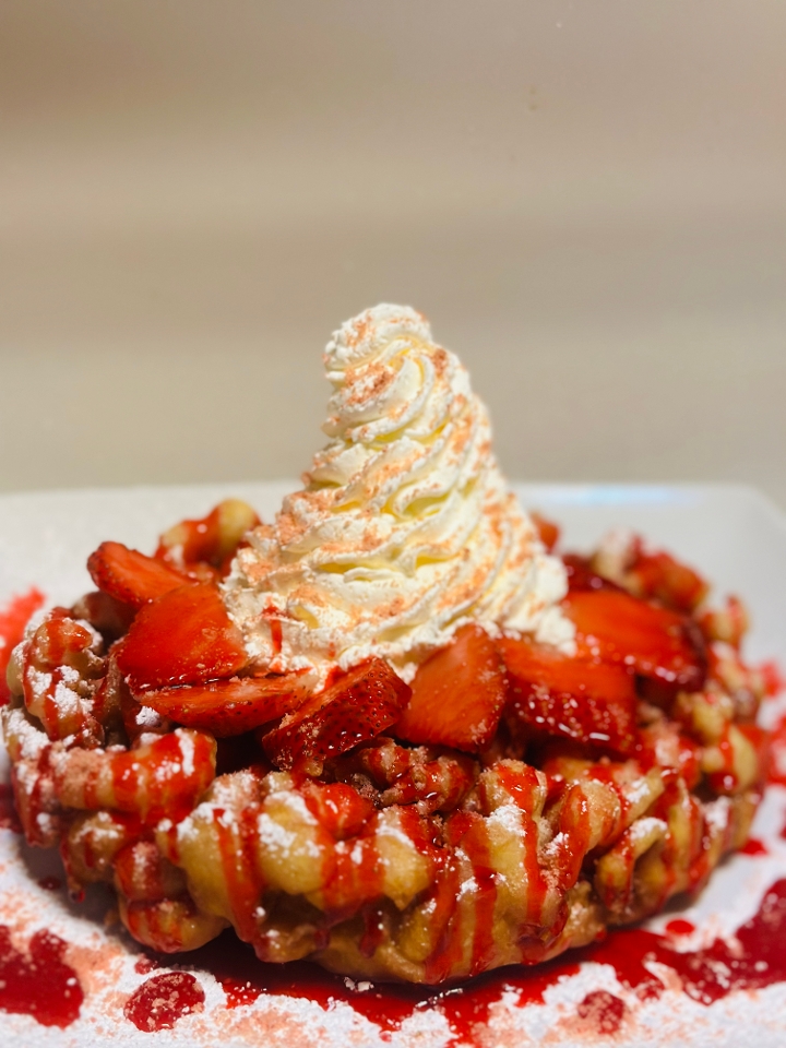 Strawberry Loaded Funnel Cake