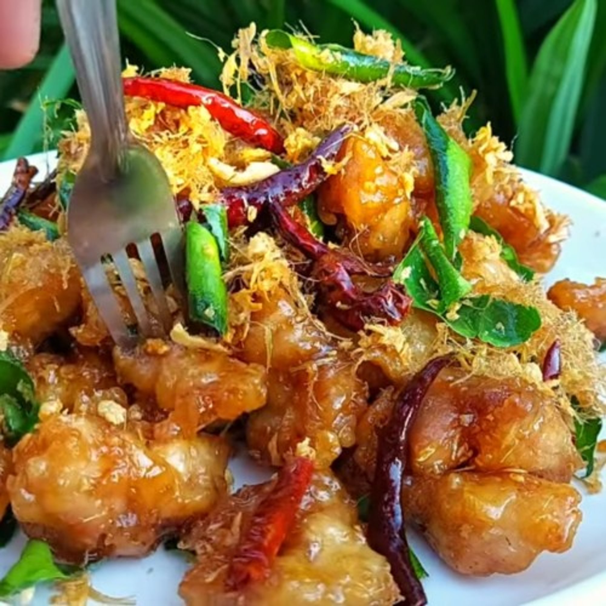 Crispy Chicken Tamarind Herb Sauce