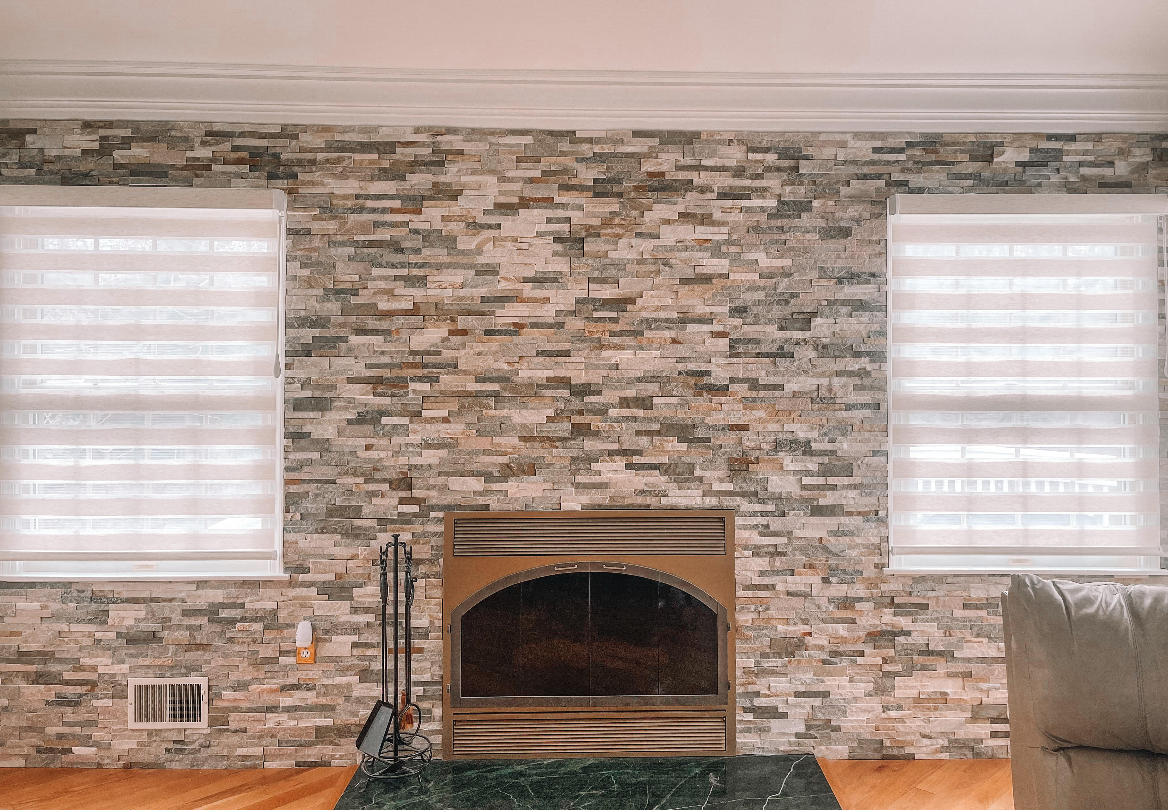 Dual Sheer Shades add some brightness to this cozy space in Freehold, NJ