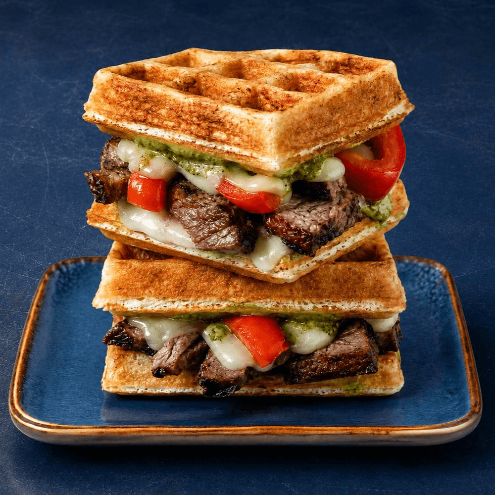 Chimi Hendrix — Steak Waffle Sandwich