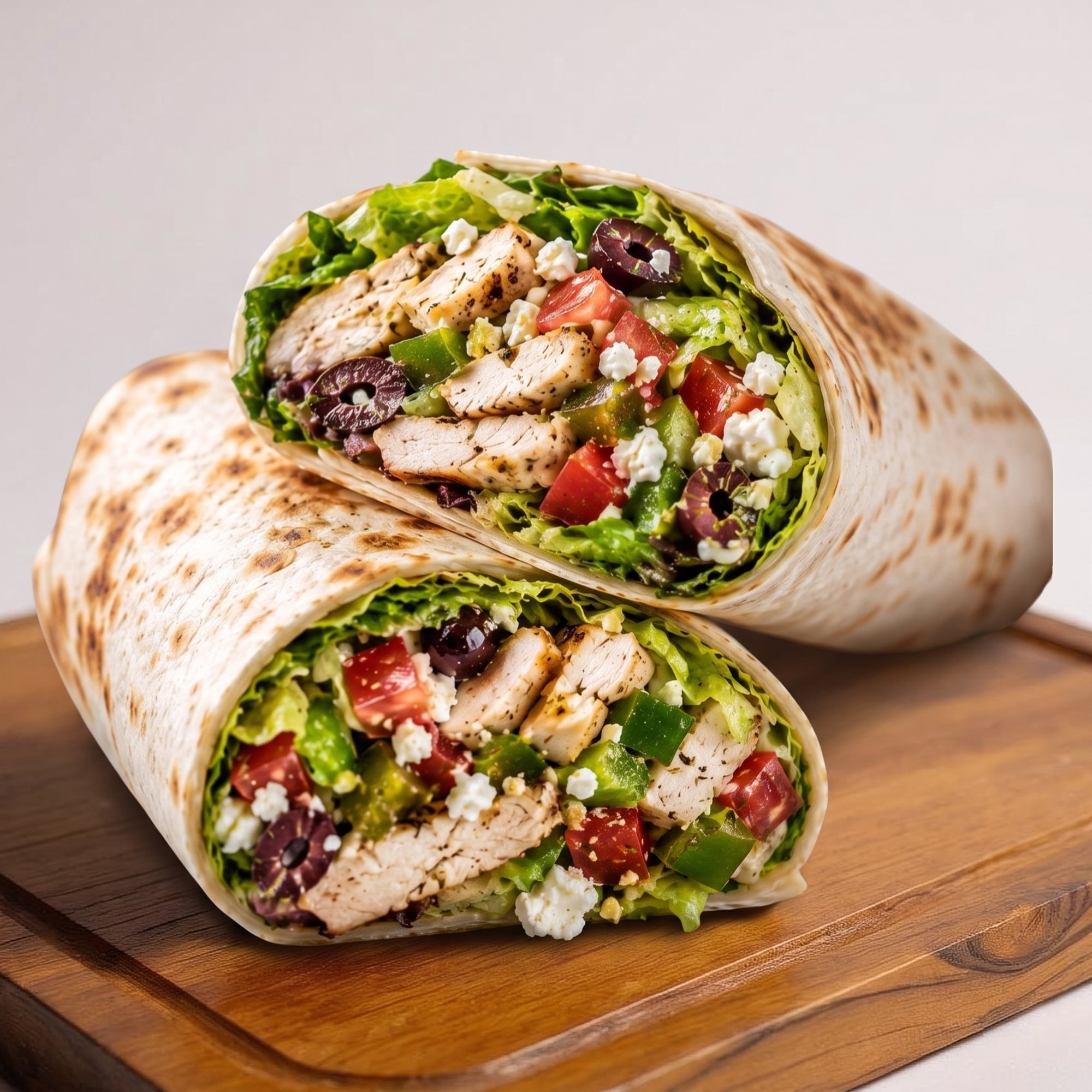 Greek Salad Chicken Wrap