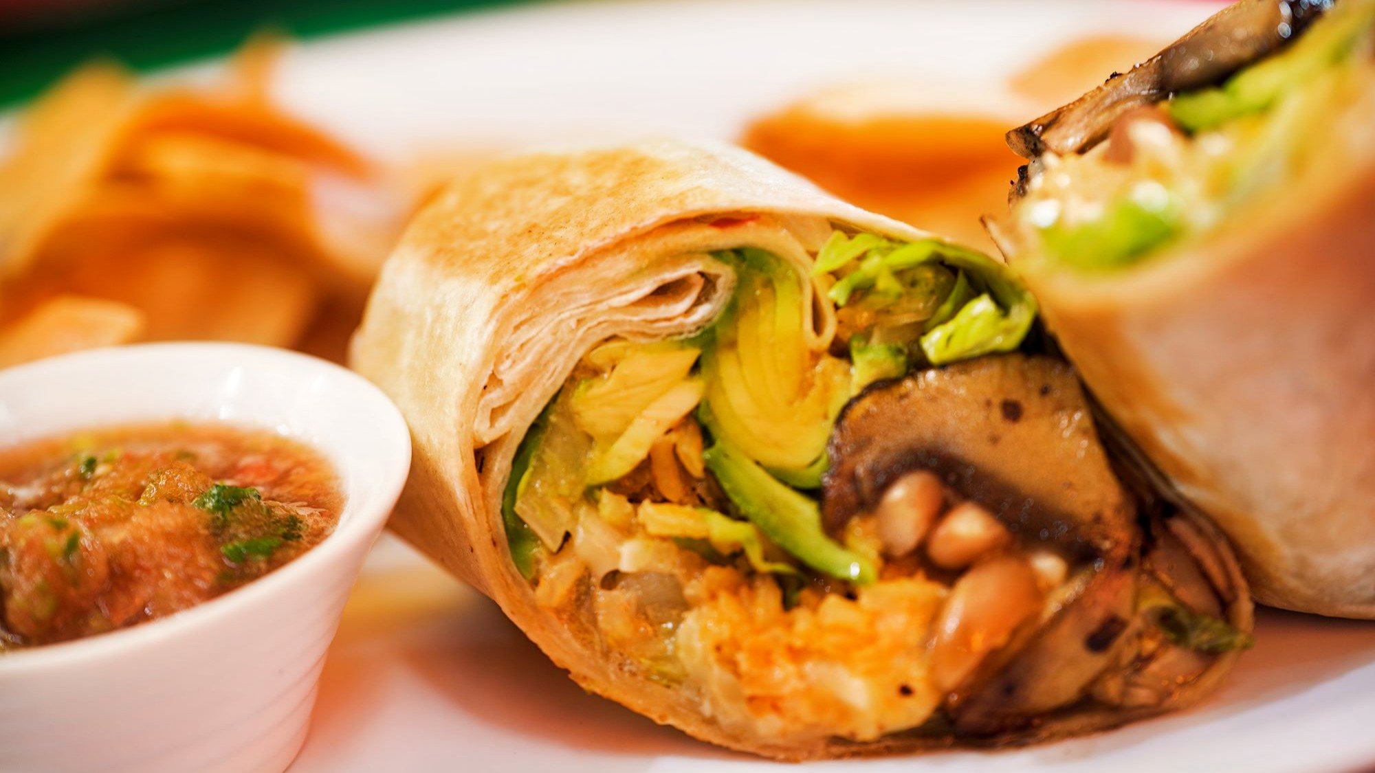 Mushroom & Avocado Burrito
