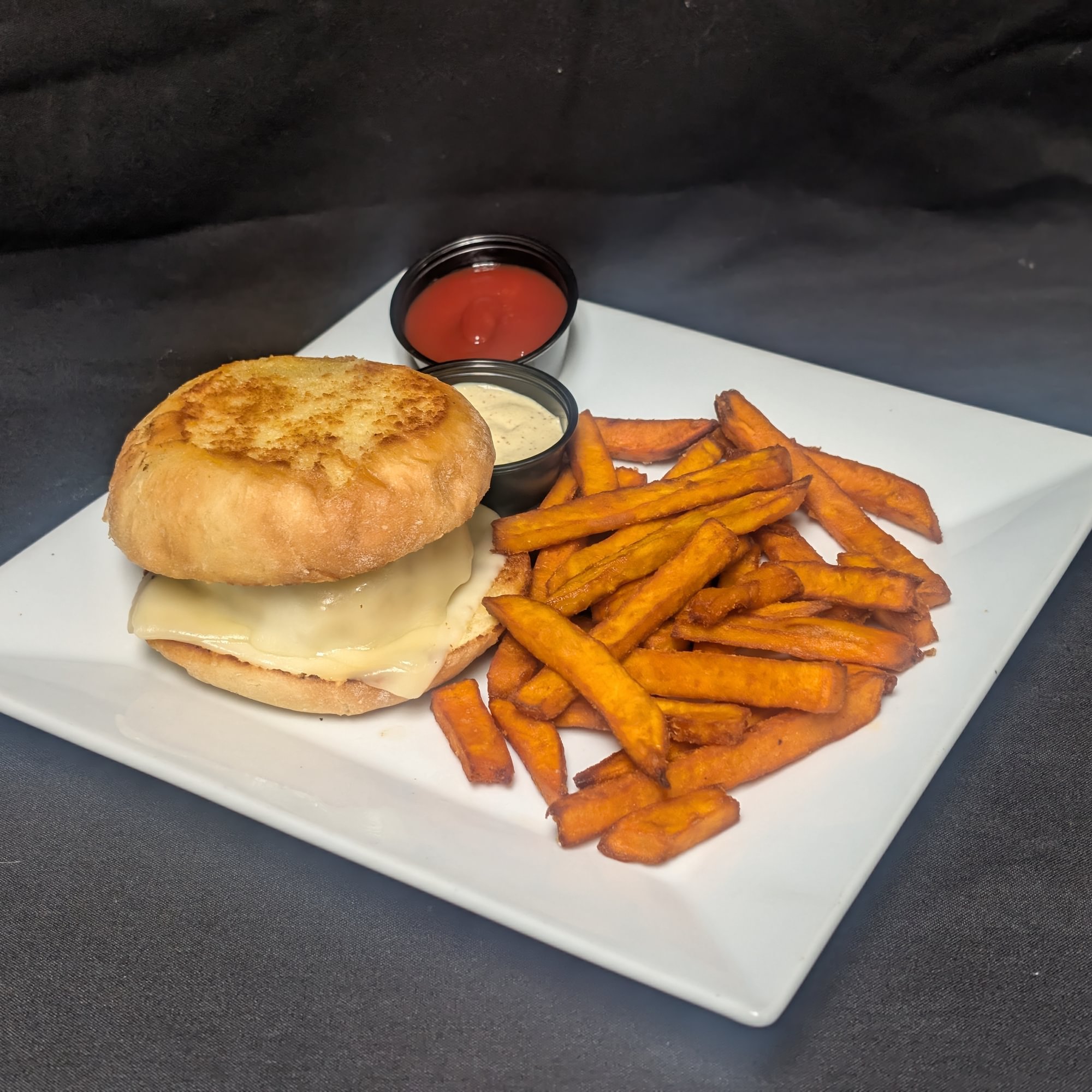 Crabcake melt sandwich