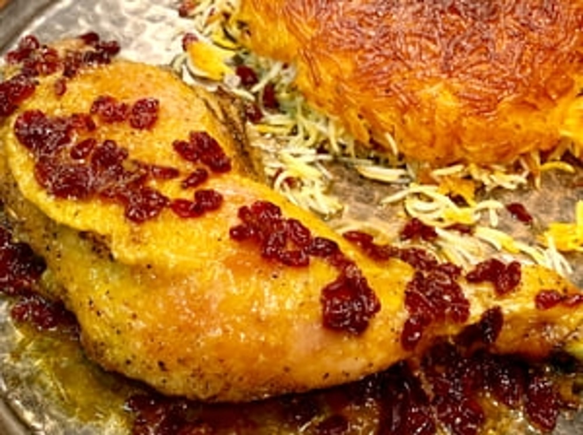 Zereshk Polo with Organic Chicken Leg