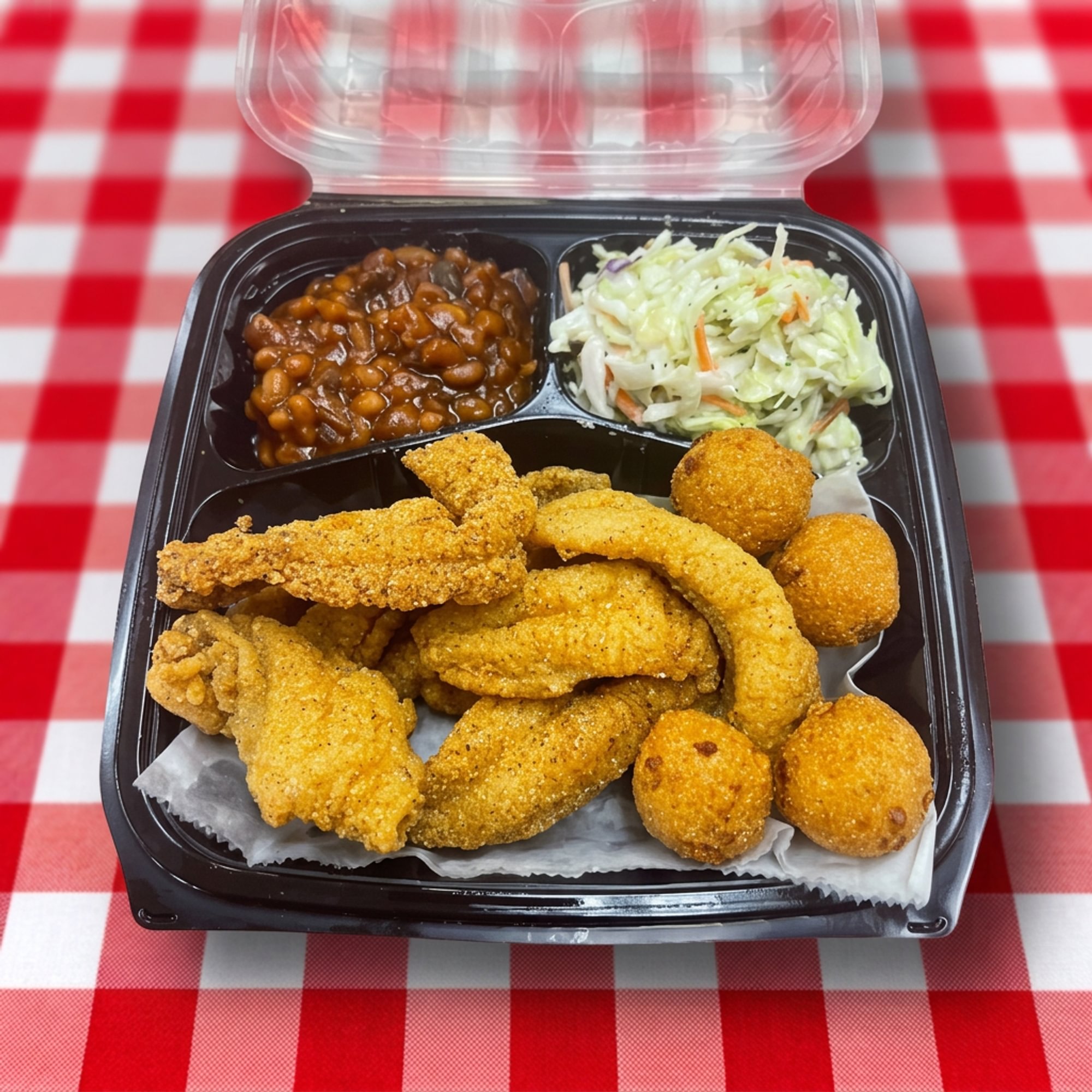 Large Catfish Plate - 5 Filets with (2) Sides