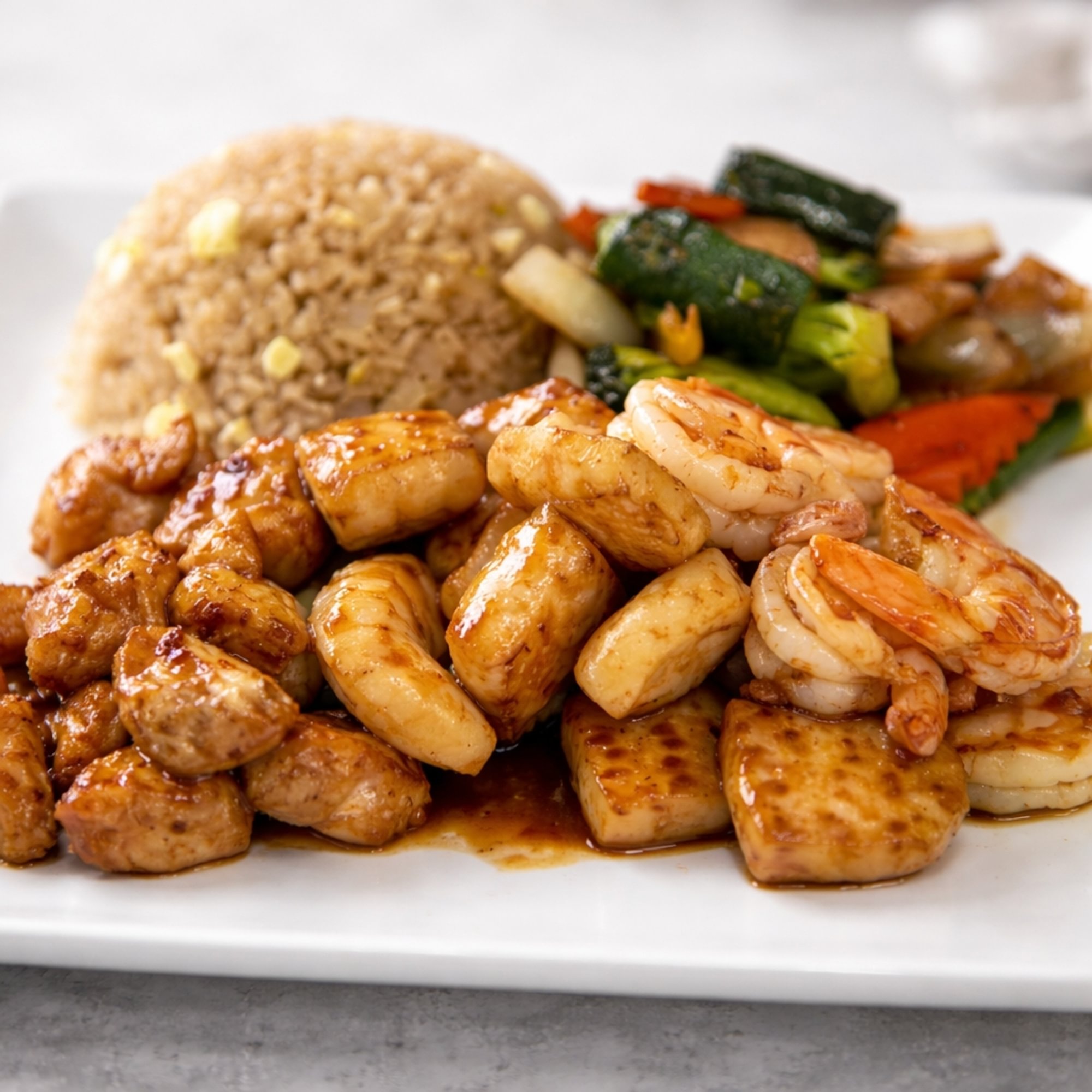 Hibachi Chicken, Shrimp, Calamari