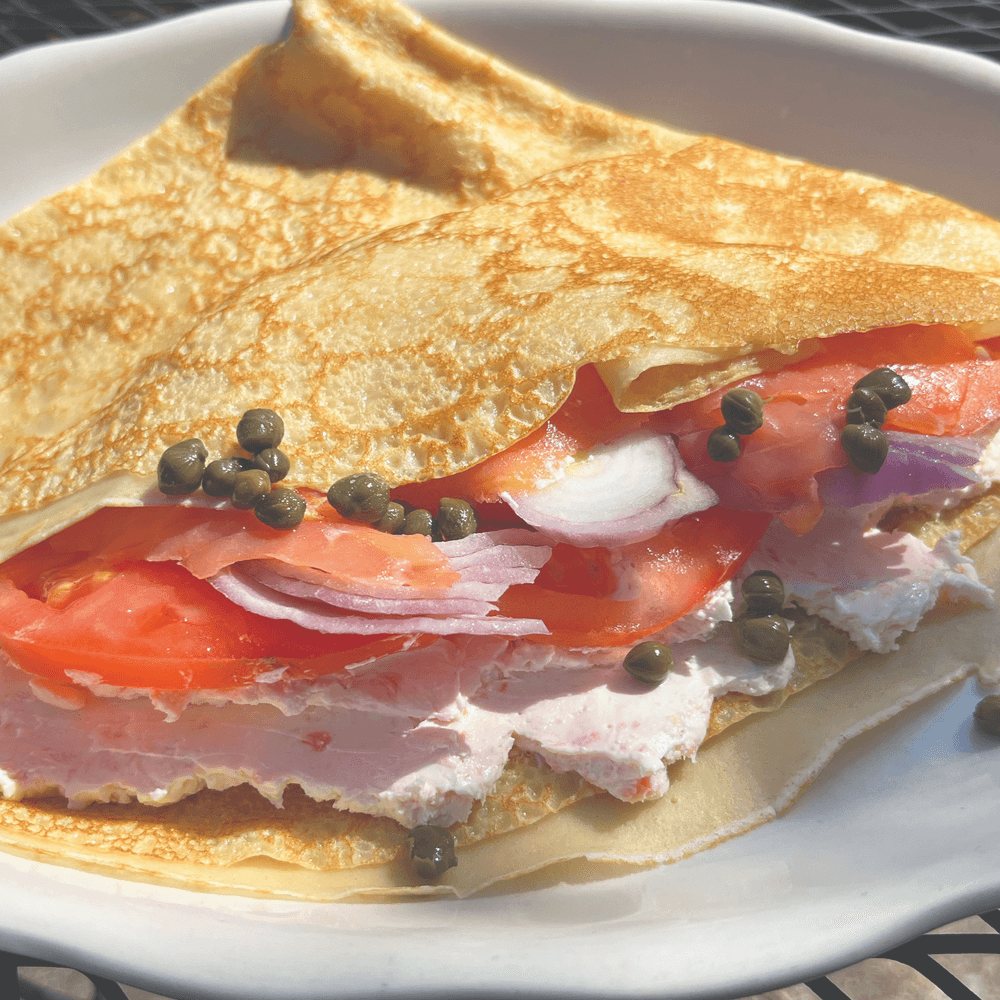 Salmon & Cream Cheese Crepe