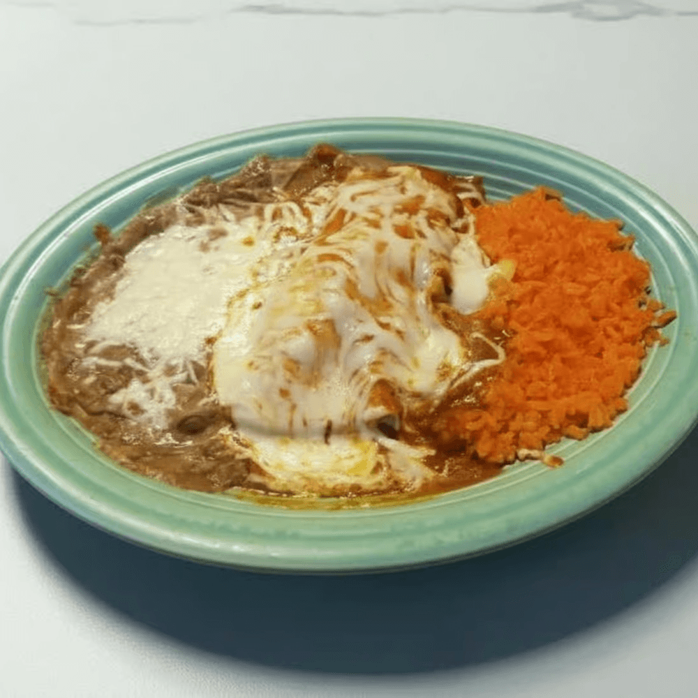Burrito with Beef Tips, Chicken Enchilada and Special Tostaguac