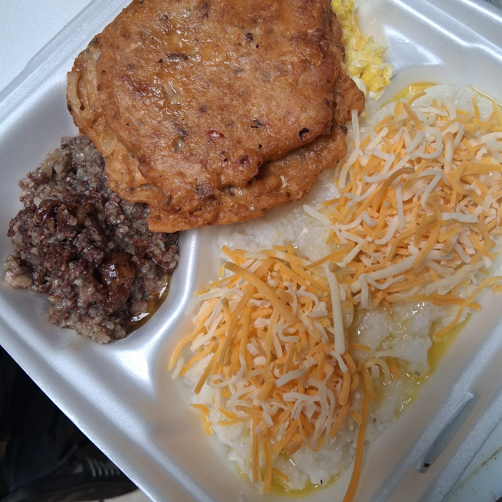 Salmon Patty, Egg, Cheese