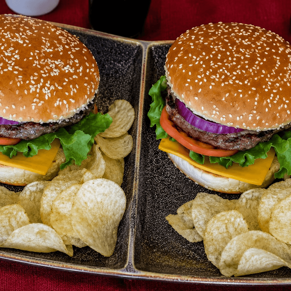 Two - 7oz Cheeseburgers for