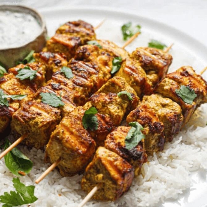 Tofu kabob bowl