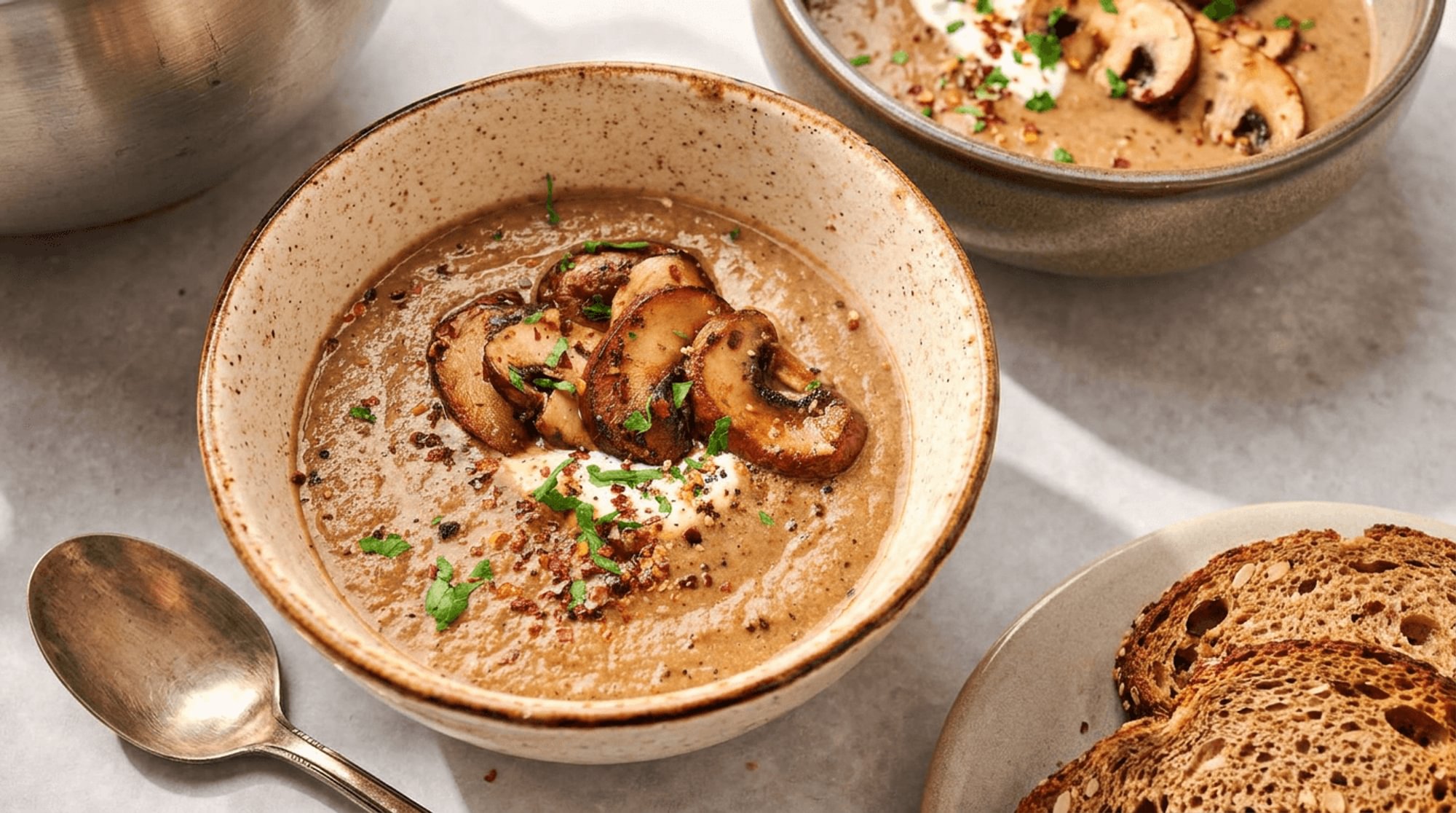 Roasted Garlic Mushroom Soup