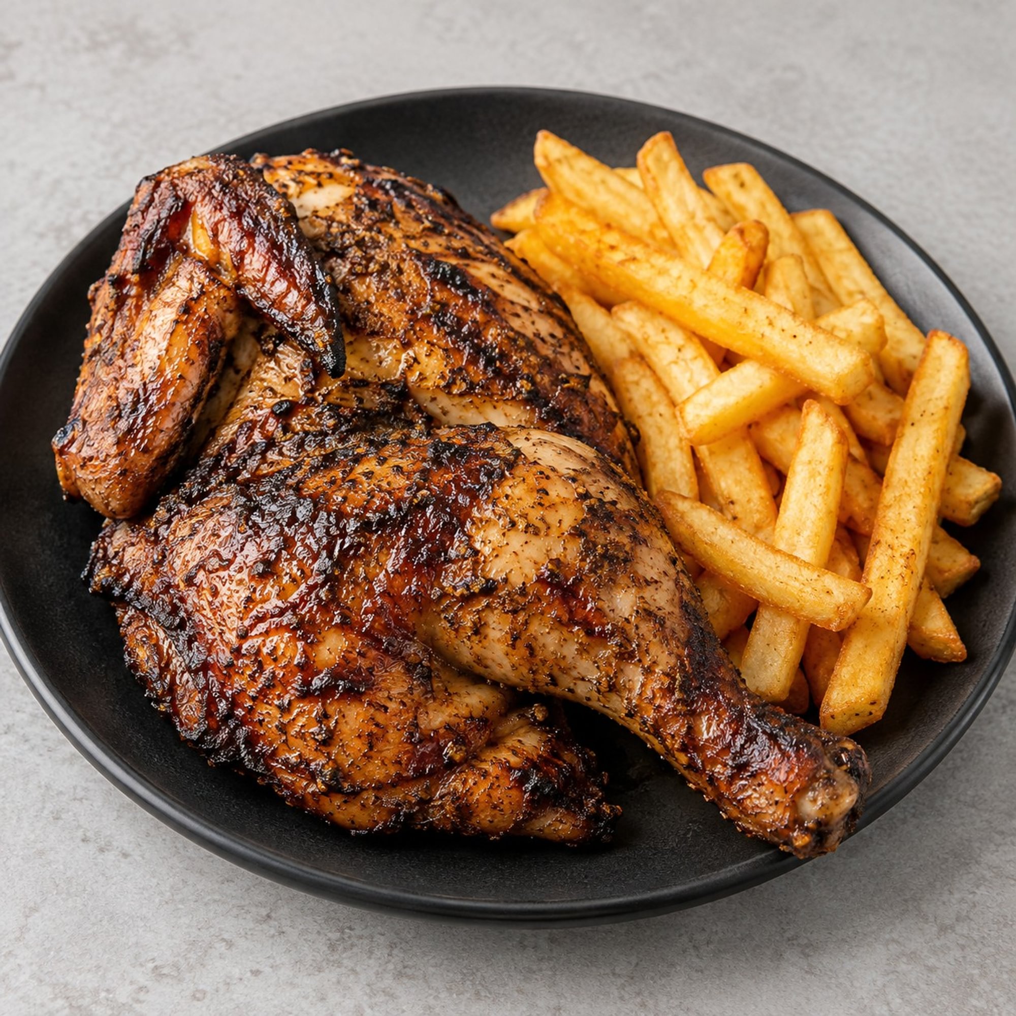 ½ Jerk Chicken & Fries