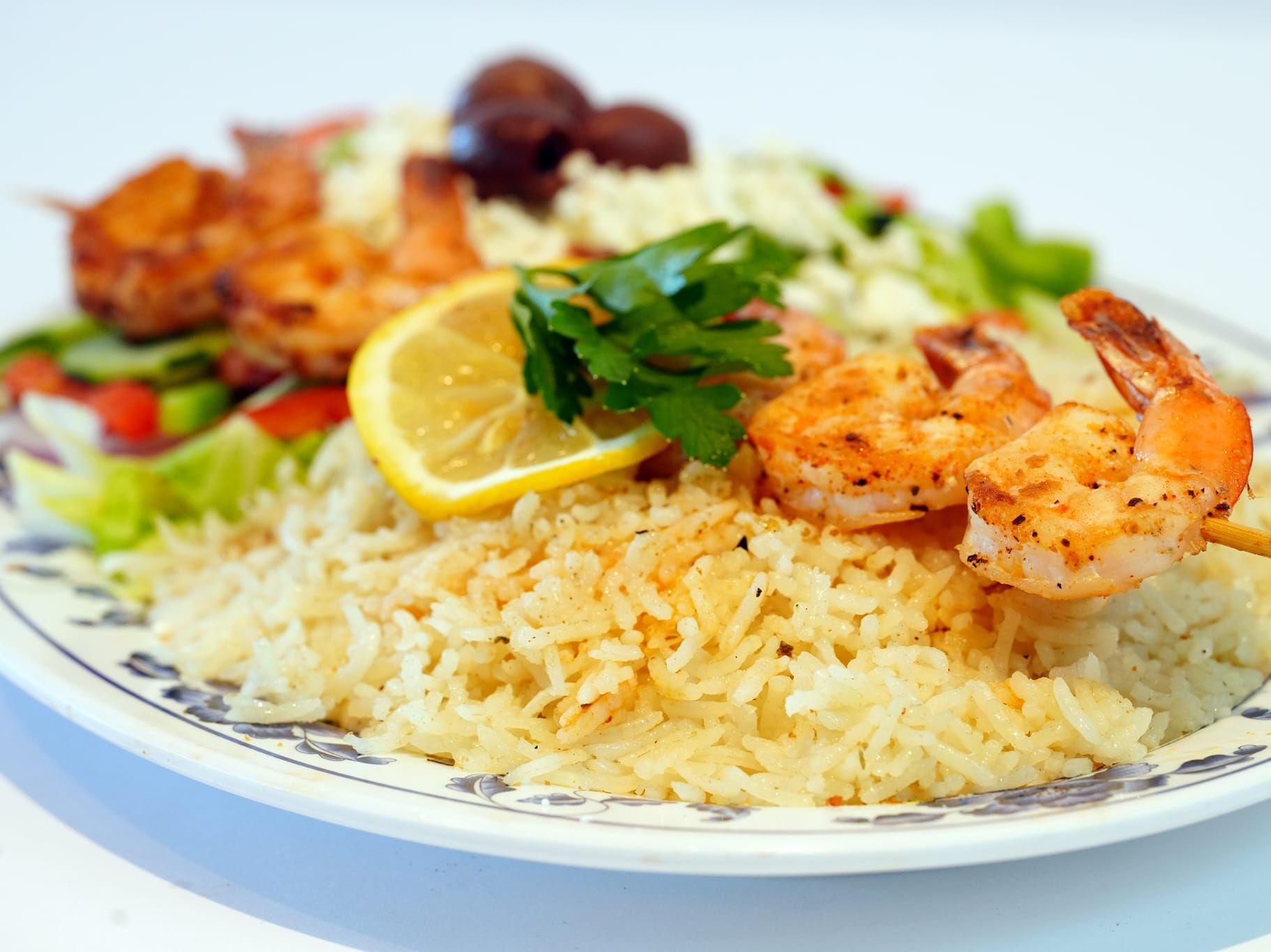 Shrimp Souvlaki Platter