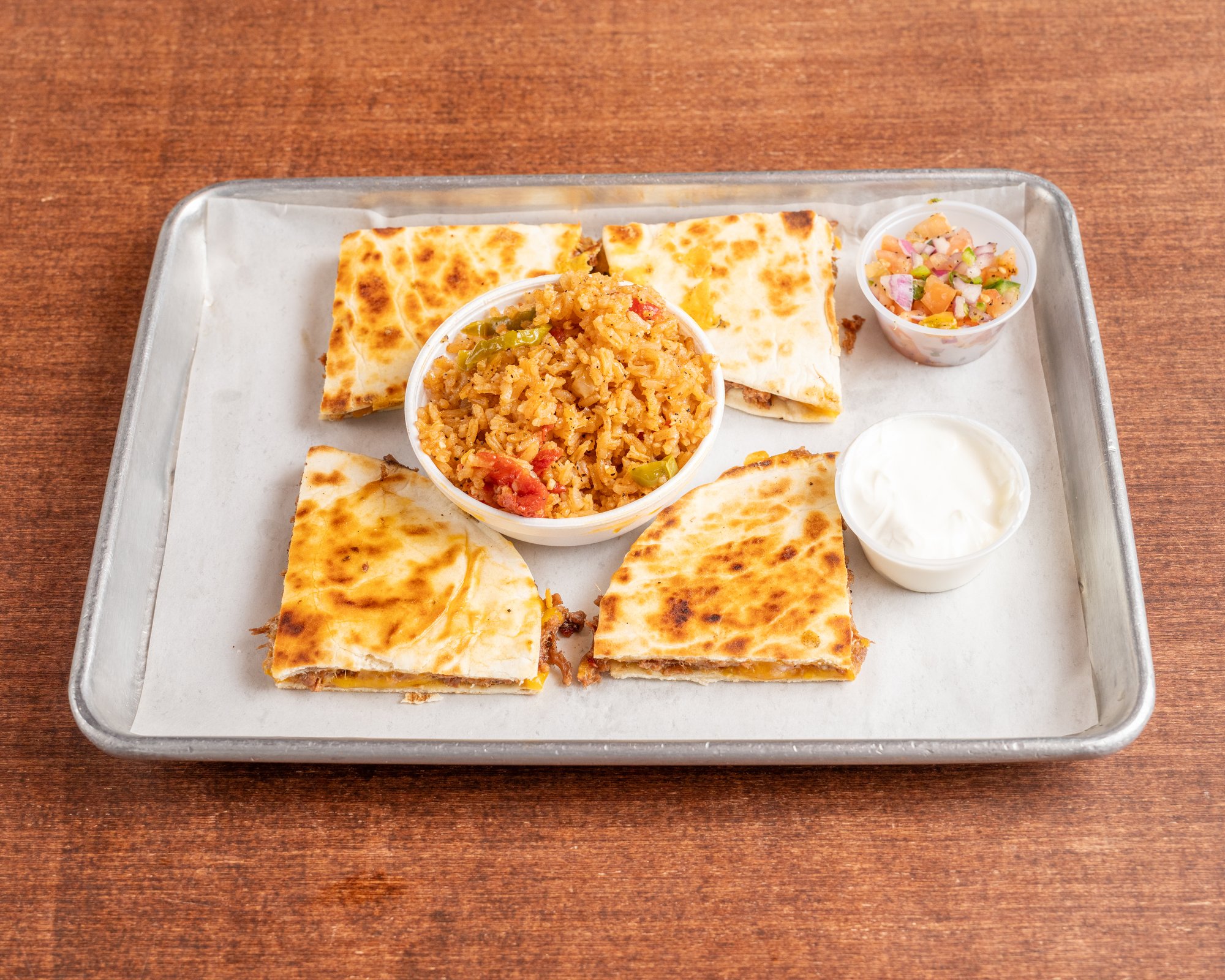 Brisket Quesadilla w/ side