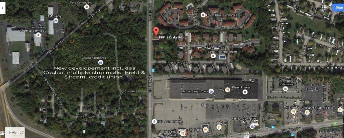  Appox. One acre offering a Great opportunity right in the middle of the action. There is a New Costco, Starbucks, Planet Fitness, Home Garden Center, bus stop, and just around the corner from Western Michigan University. May be suitable for new townhouses, condos, or apartment building. Easy access to US 131 and I-94, Many possibilities. Currently there are two homes on the property being rented by the month at 1901 & 1907 S. Drake  Included in this sale!