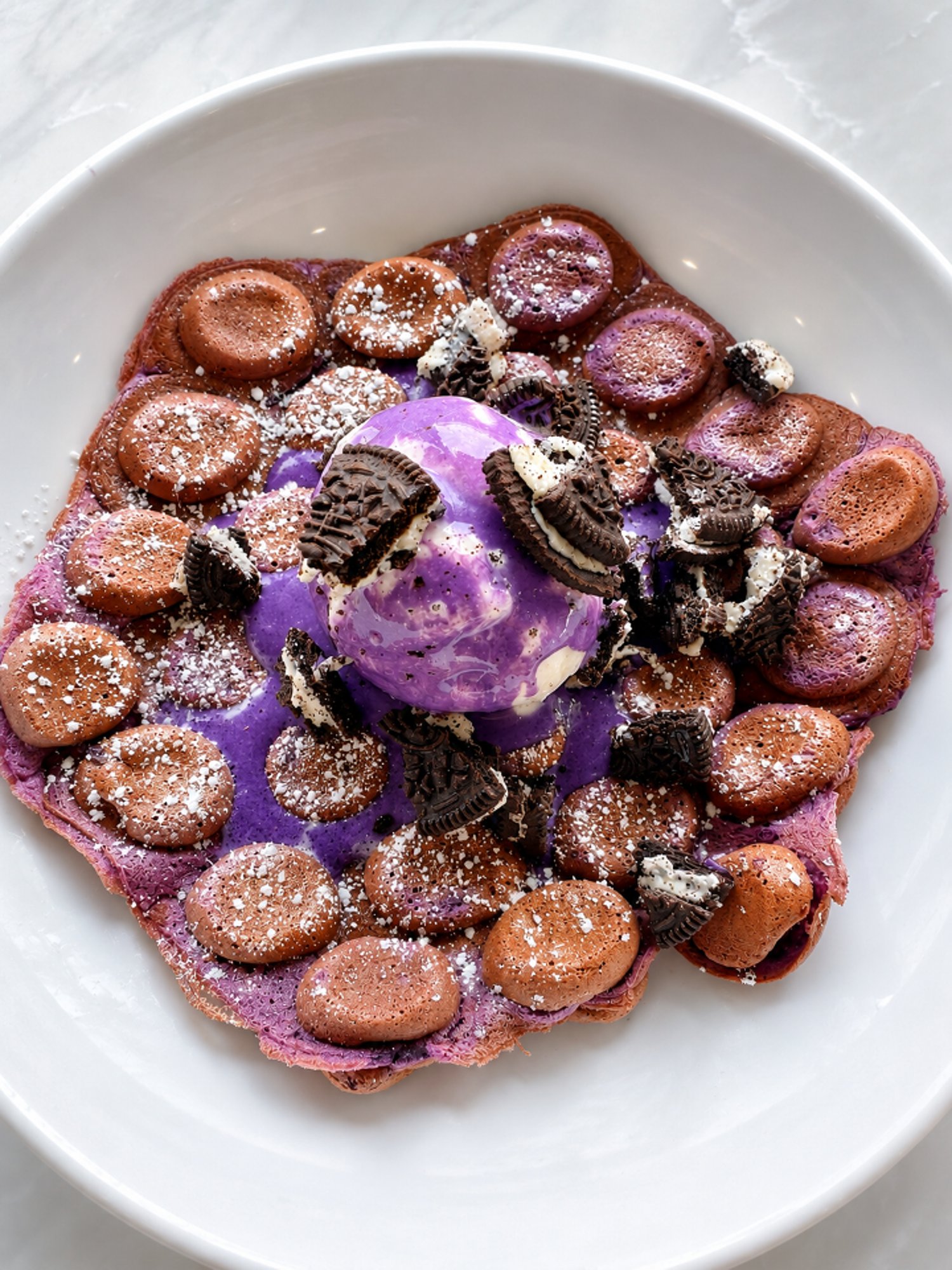 Ube Oreo Waffle w/ Ice Cream