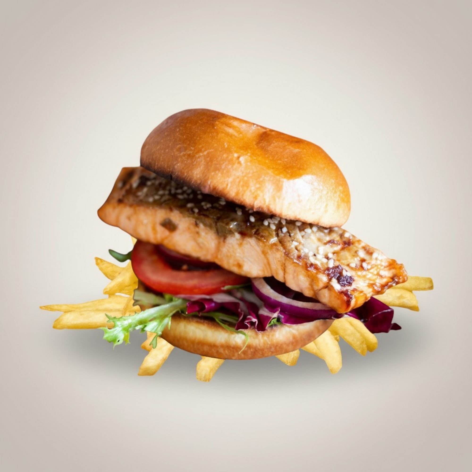 Salmon Teriyaki Sandwich