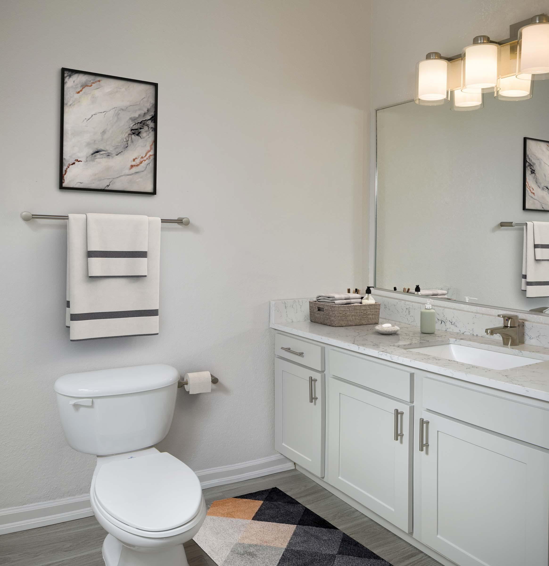 Bathroom with quartz countertops