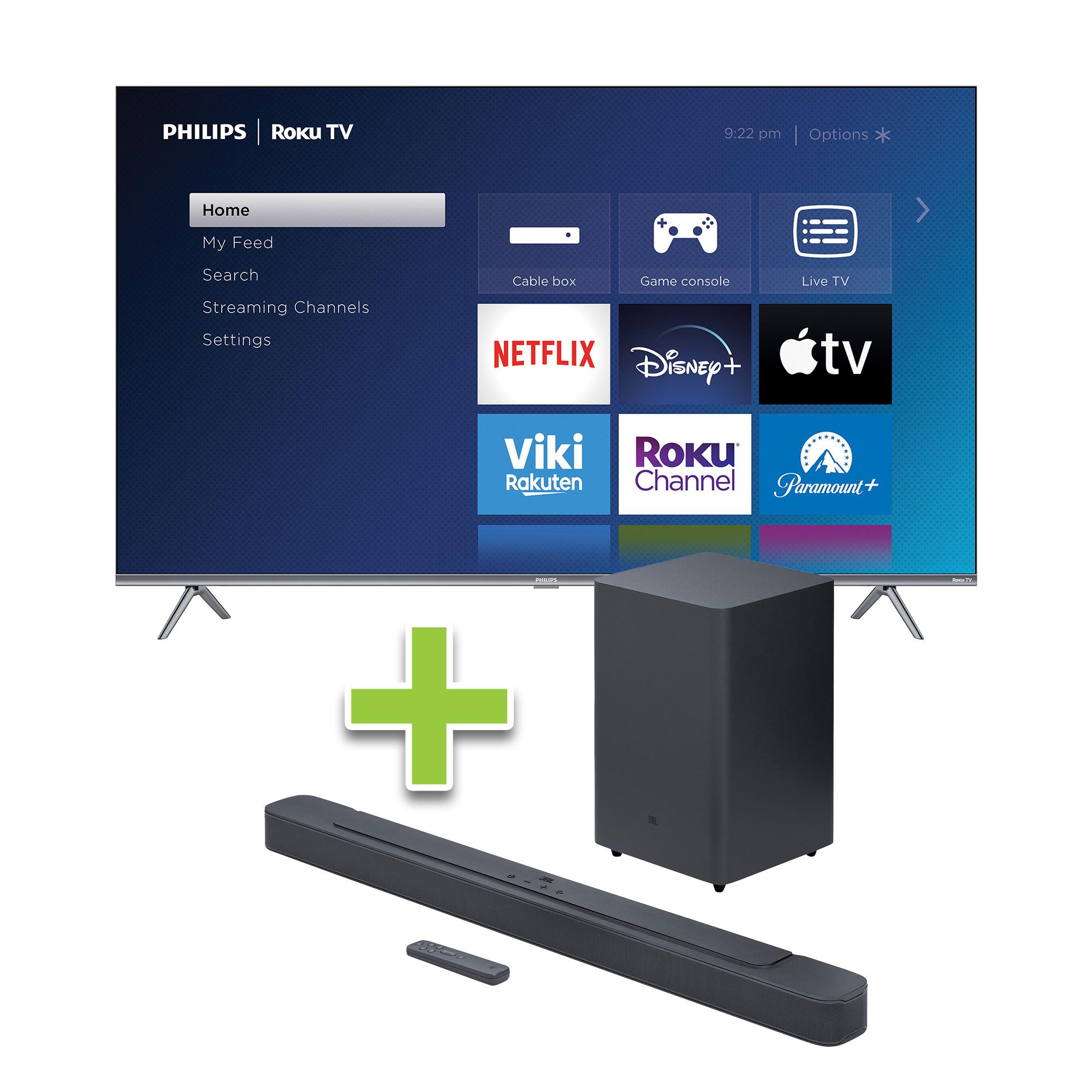 50" Philips QLED Roku TV & JBL 2.1 Soundbar