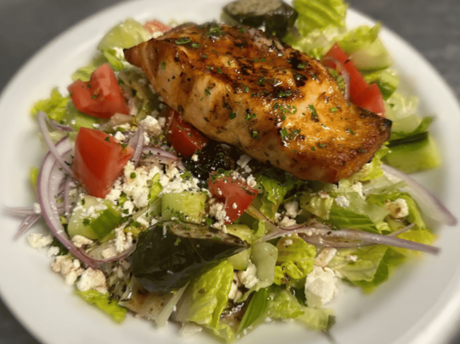 Salmon Greek Salad Lunch